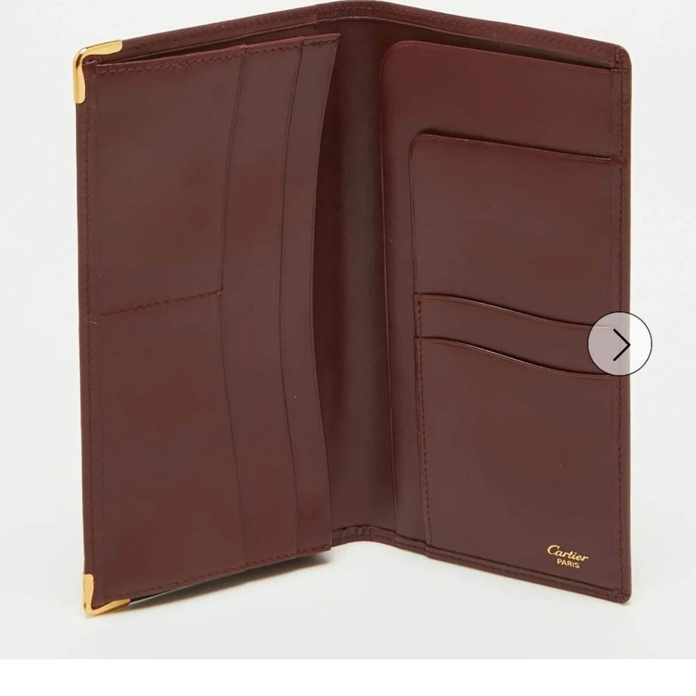 CARTIER Authentic Vintage Burgundy Leather Wallet